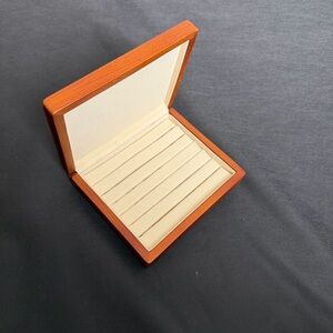 Solid Wood Jewelry Box with Cream Interior